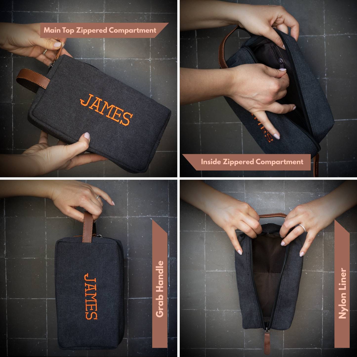 Personalized Monogram Embroidered Toiletry Bag for Unique & Love | JNSBag55