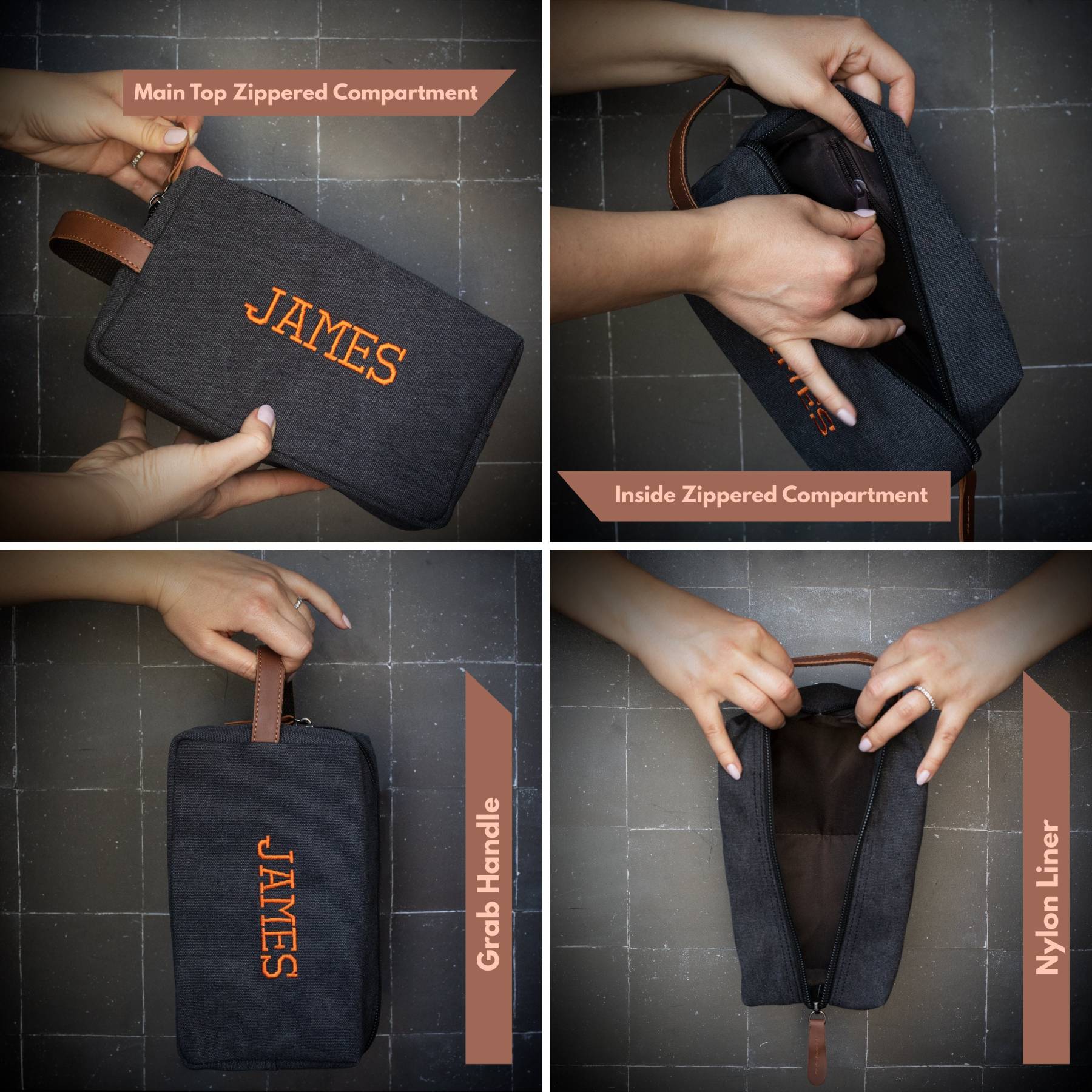 Personalized Monogram Embroidered Toiletry Bag for Unique & Love | JNSBag55