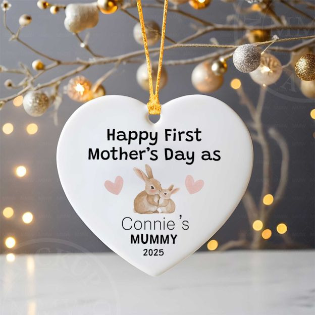 Personalised Mother's Day Ceramic Heart Ornament for Unique & Love | JNSDec126