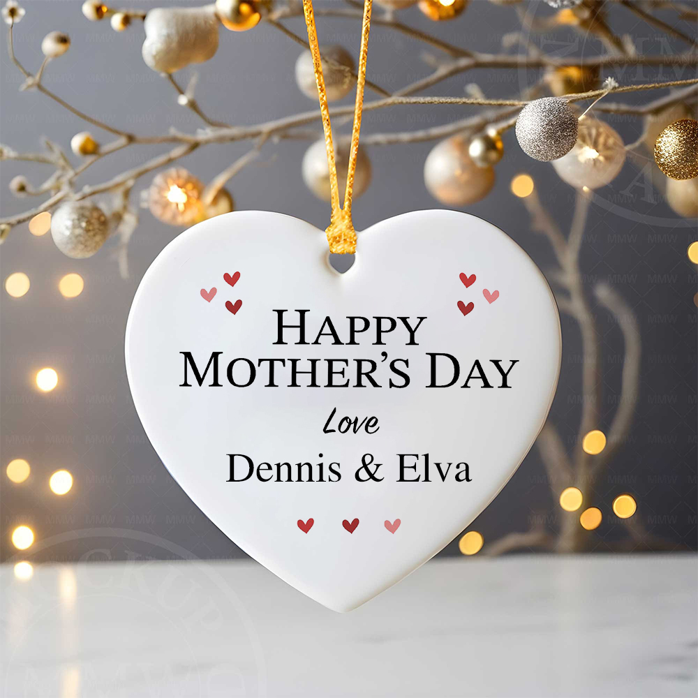 Personalised Mother's Day Ceramic Heart Ornament for Unique & Love | JNSDec125