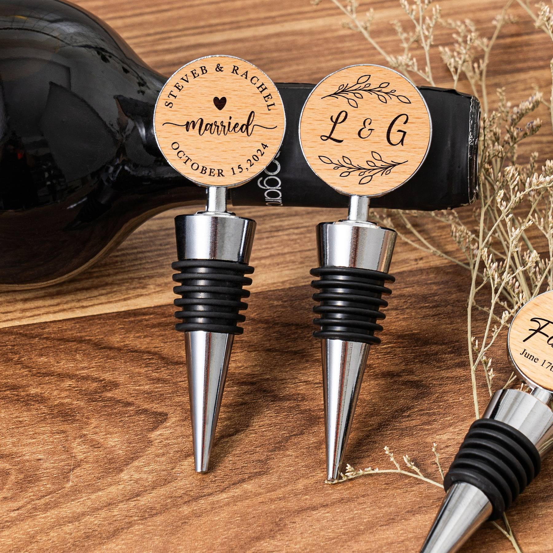 Personalized Monogram Wine Bottle Stopper for Unique & Love | JNSDec173