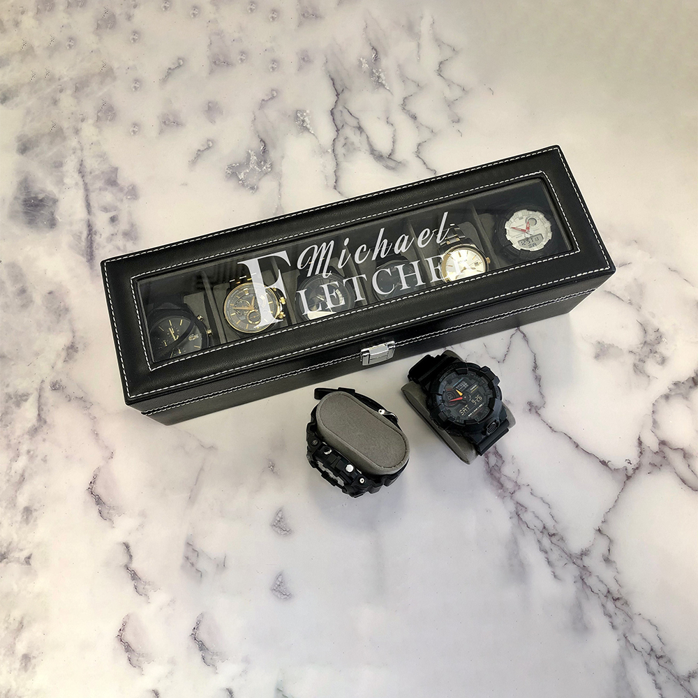 Personalized Monogram Leather Watch Box for Unique & Love | JNSCase03