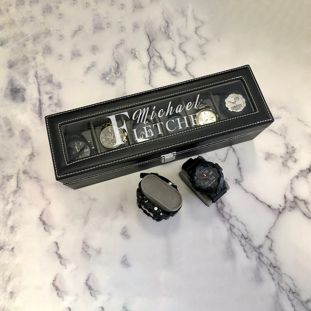 Personalized Monogram Leather Watch Box for Unique & Love | JNSCase03