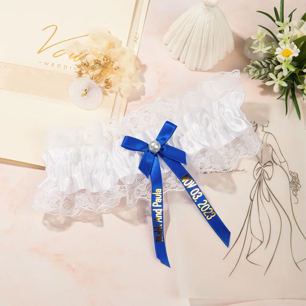 Personalized Sash Lace Garter with Name & Date for Unique & Love | JNSCloth14