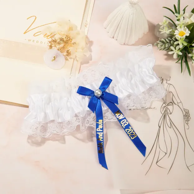 Personalized Sash Lace Garter with Name & Date for Unique & Love | JNSCloth14
