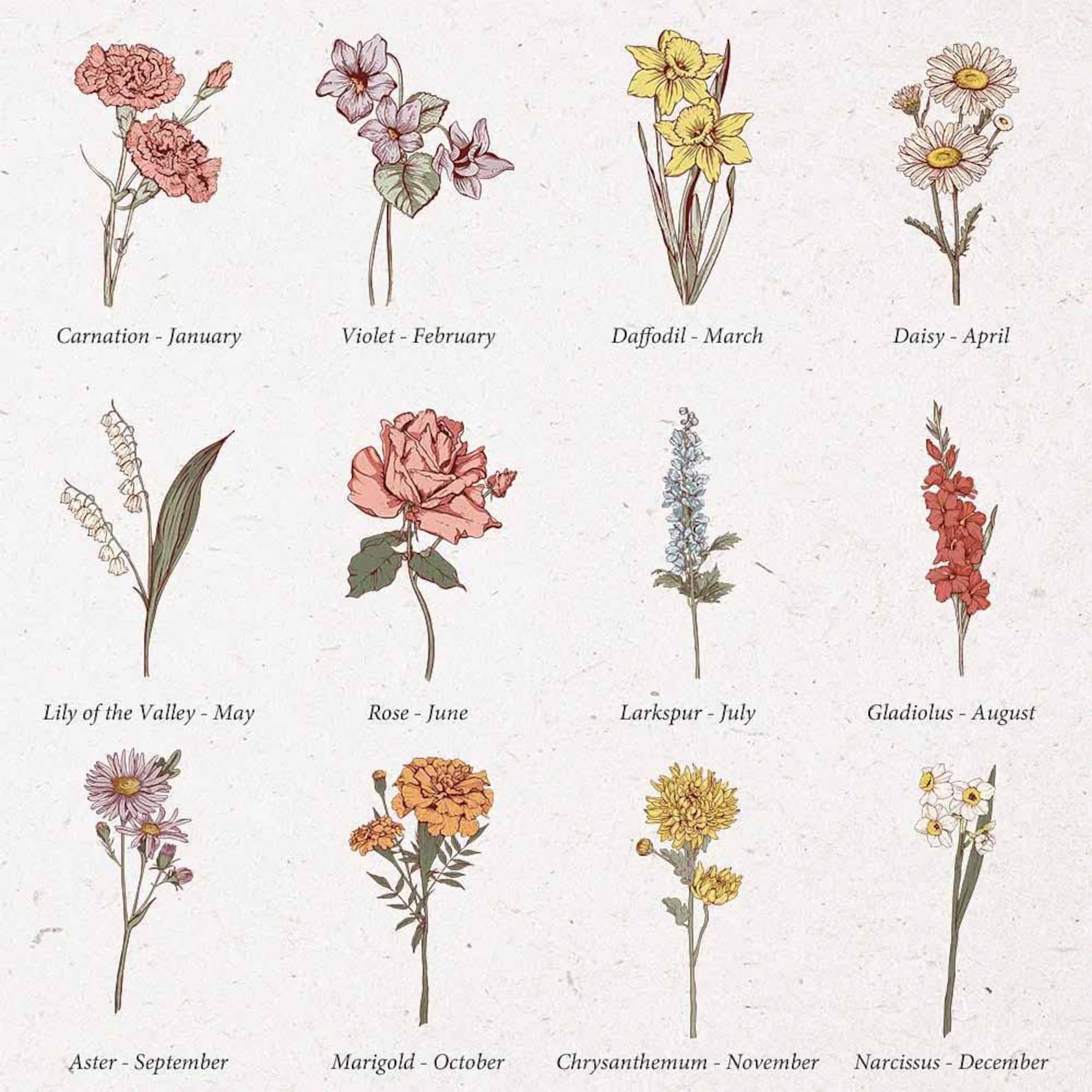 Personalized Birth Flower Hair Tools Portable 2-in-1 Design Travel Bag | JNSBag140