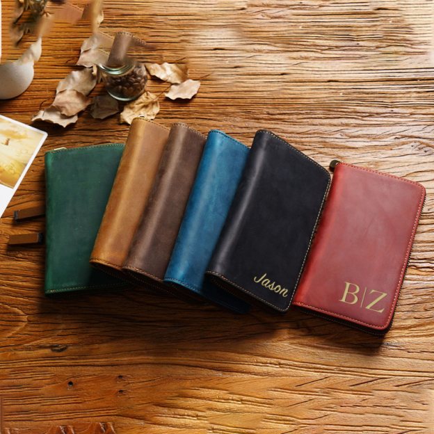 Personalized Monogrammed Genuine Leather Pen Holder Organizer with Zipper | JNSBag44