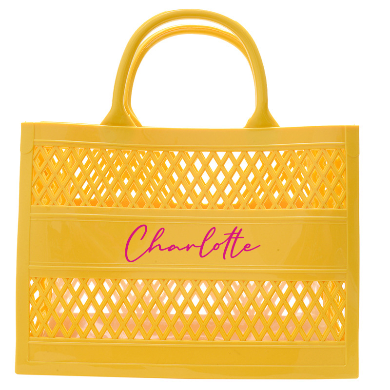 Personalized Name Color Jelly Beach Tote Bag | JNSBag52
