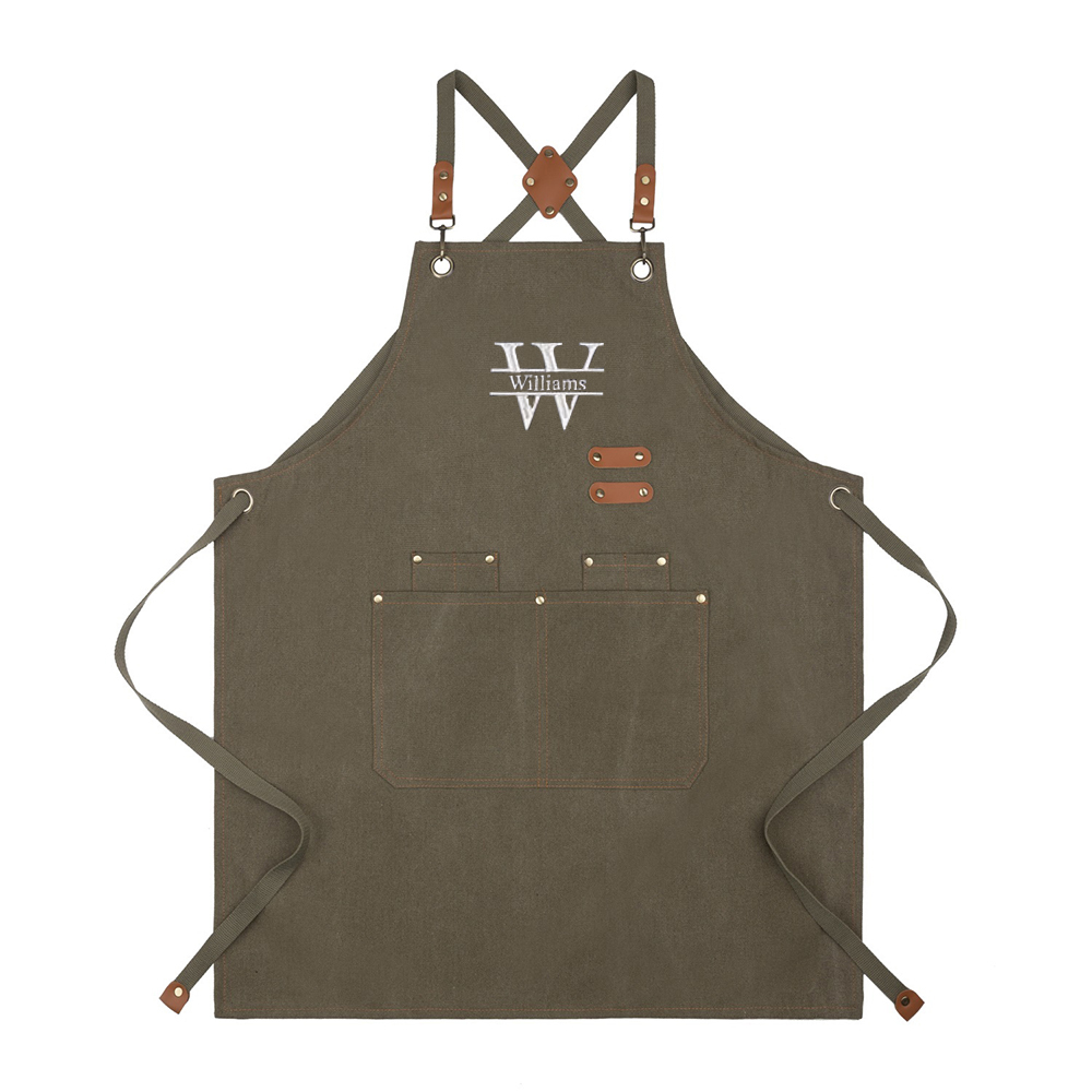 Personalized Name Embroidered Canvas Apron | JNSCloth35