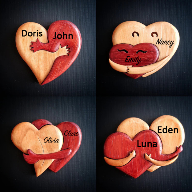 Personalized Wood Couple Heart Puzzle for Unique & Love | JNSDec115