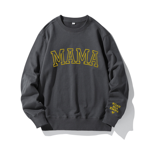 Personalized Mama Sweatshirt with Kid Names on Sleeve for Unique & Love | JNSCloth19
