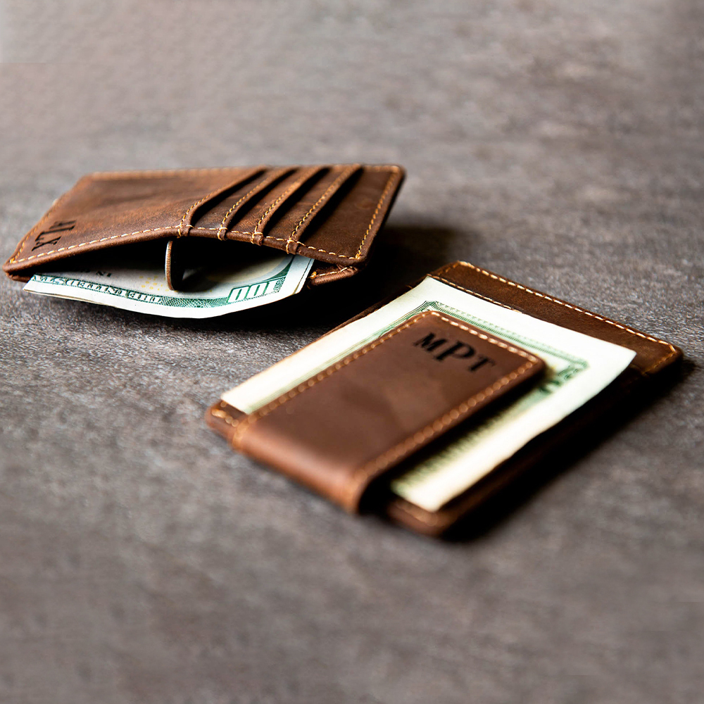 Personalized Leather Magnetic Money Clip for Unique & Love | JNSBag29