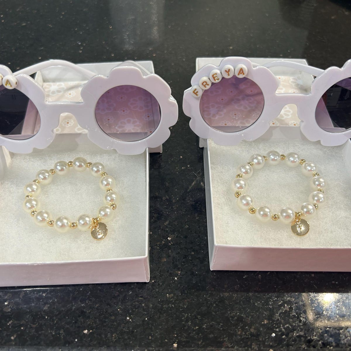 Personalized Letter Flower Girl Pearl Bracelet for Unique & Love | JNSDec134