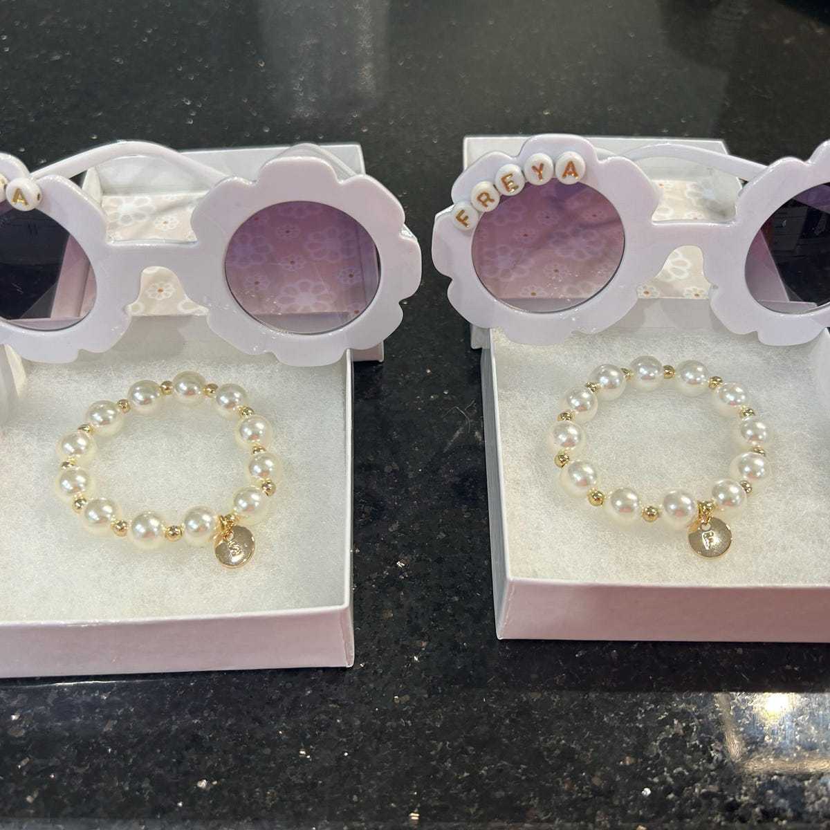 Personalized Letter Flower Girl Pearl Bracelet for Unique & Love | JNSDec134