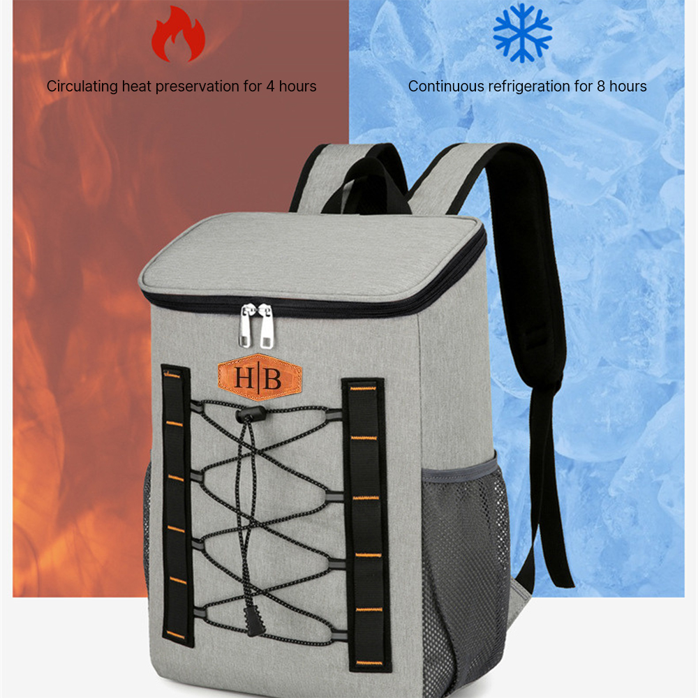 Personalized Leather Patch Cooler Backpack | JNSBag50