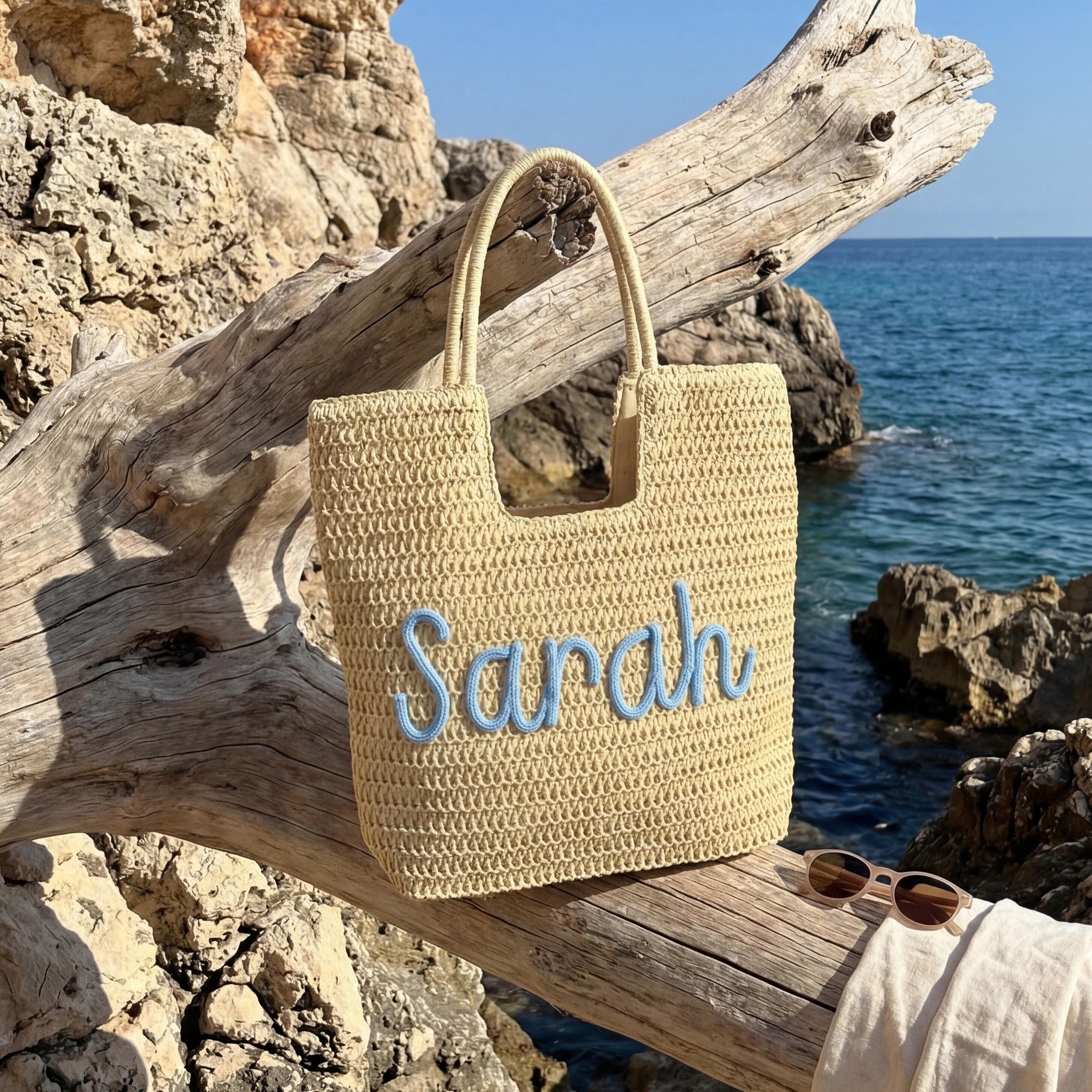 Personalized Hand Embroidered Beach Tote Bag for Unique & Love | JNSBag136