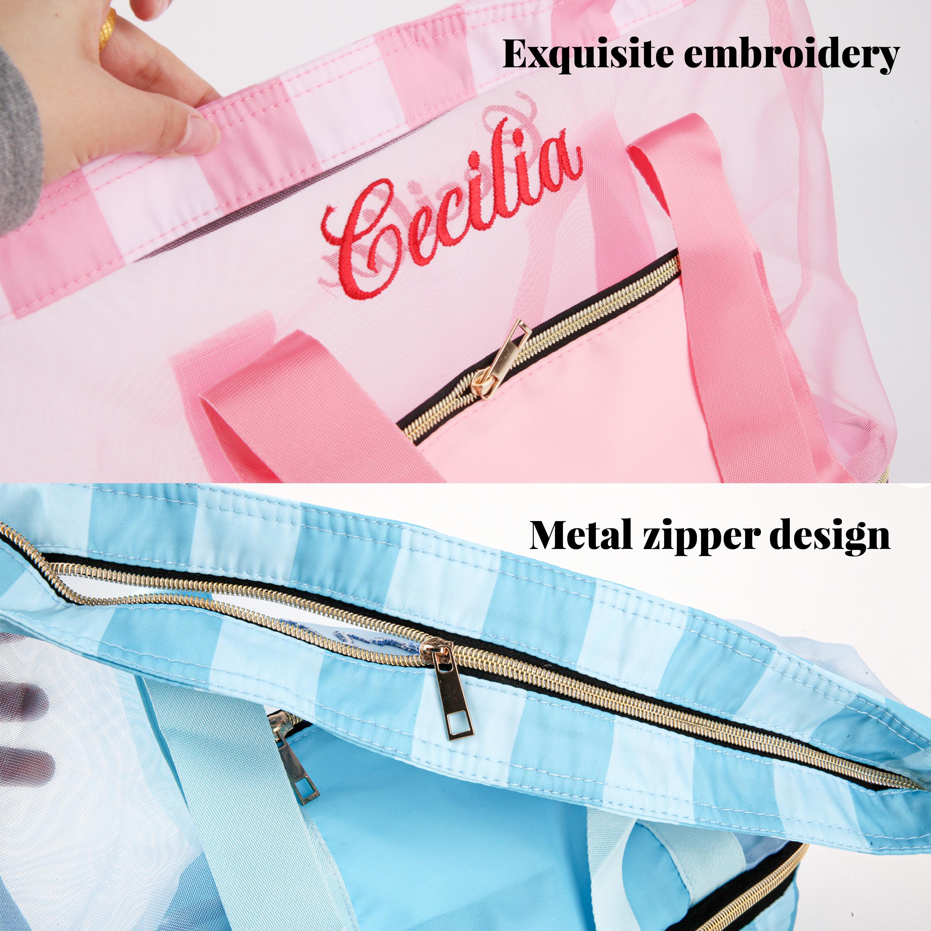 Personalized Embroidered Mesh Tote Bag with Shoes Pocket for Unique & Love | JNSBag143