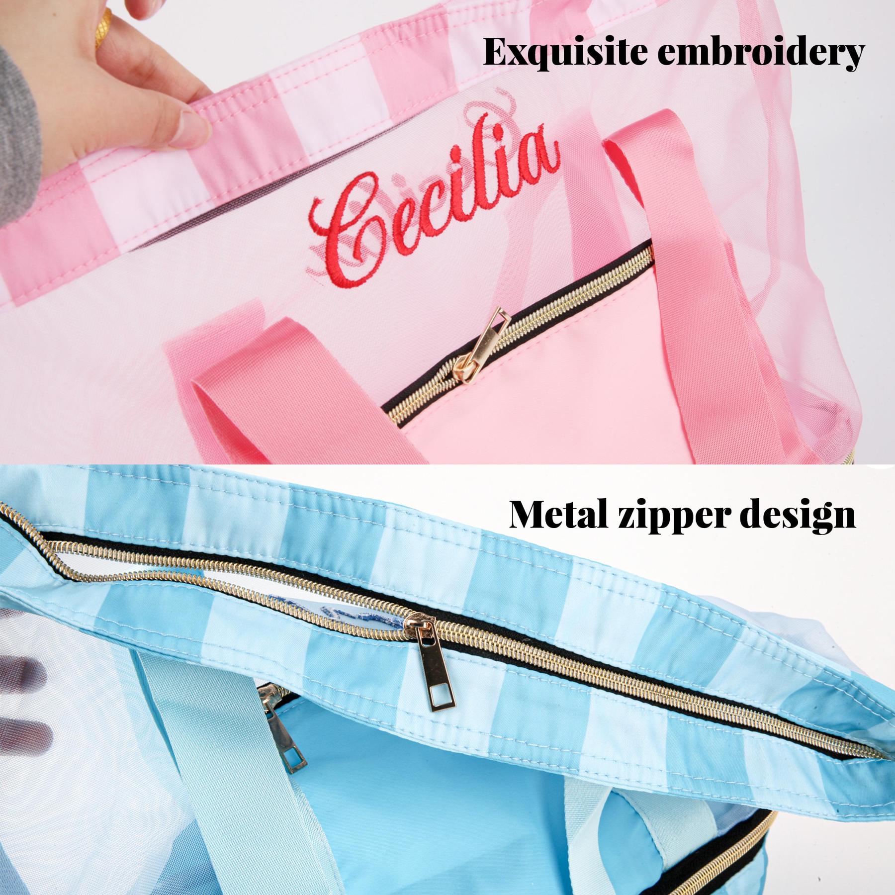 Personalized Embroidered Mesh Tote Bag with Shoes Pocket for Unique & Love | JNSBag143