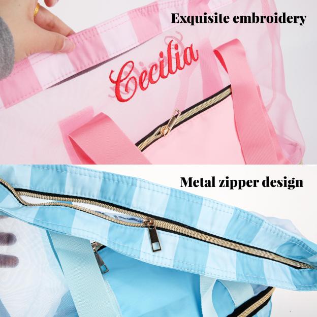 Personalized Embroidered Mesh Tote Bag with Shoes Pocket for Unique & Love | JNSBag143
