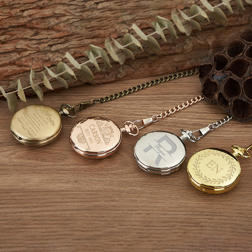Personalized Monogram Engraved Pocket Watch | JNSDec104