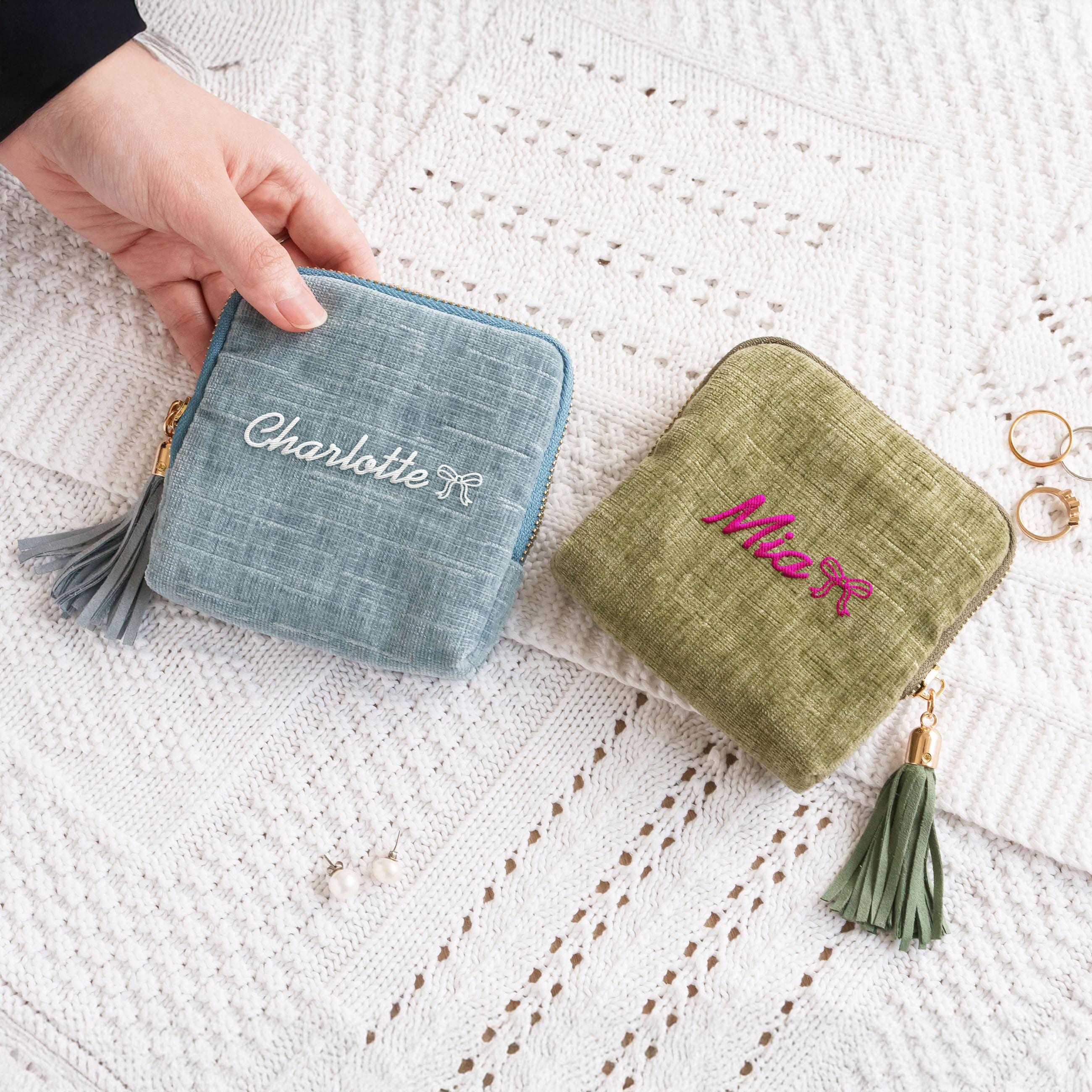 Personalized Embroidered Travel Jewelry Organizer Case for Unique & Love | JNSBag117