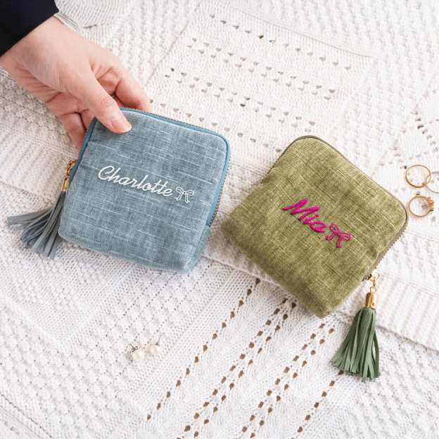 Personalized Embroidered Travel Jewelry Organizer Case for Unique & Love | JNSBag117