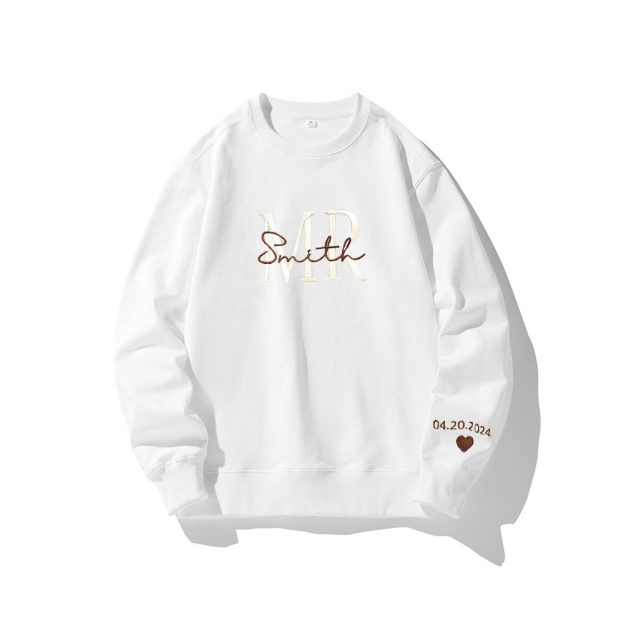 Personalized Embroidered Wife/Hubby Sweatshirt for Unique & Love | JNSCloth42