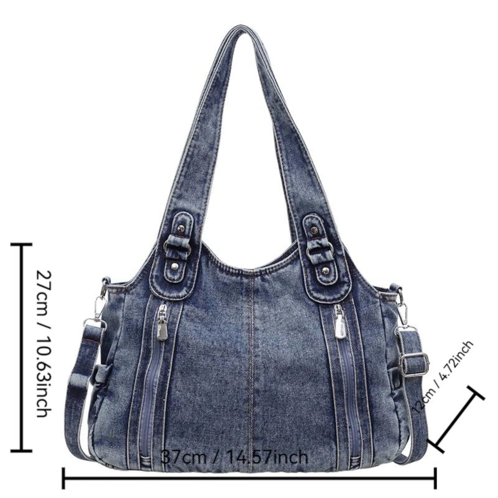 Personalized Hand Embroidered Retro Denim Tote Bag  for Unique & Love | JNSBag144