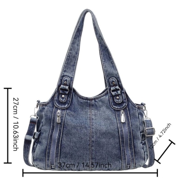 Personalized Hand Embroidered Retro Denim Tote Bag  for Unique & Love | JNSBag144