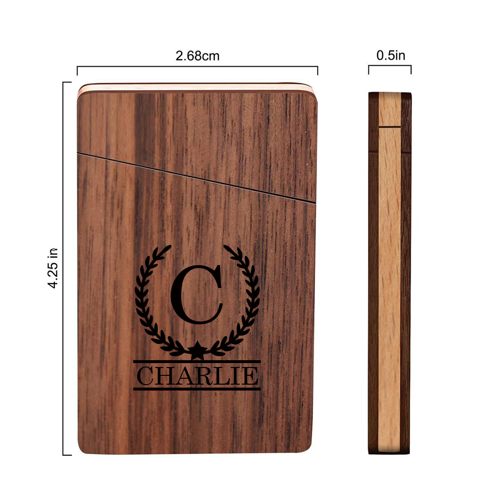 Personalized Monogram Engraved Business Card Holder with Magnetic Closure | JNSCase06