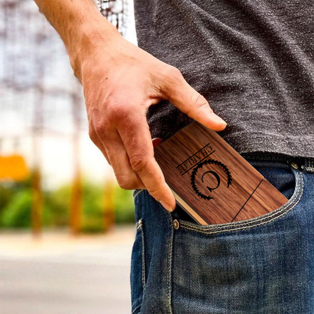 Personalized Monogram Engraved Business Card Holder with Magnetic Closure | JNSCase06