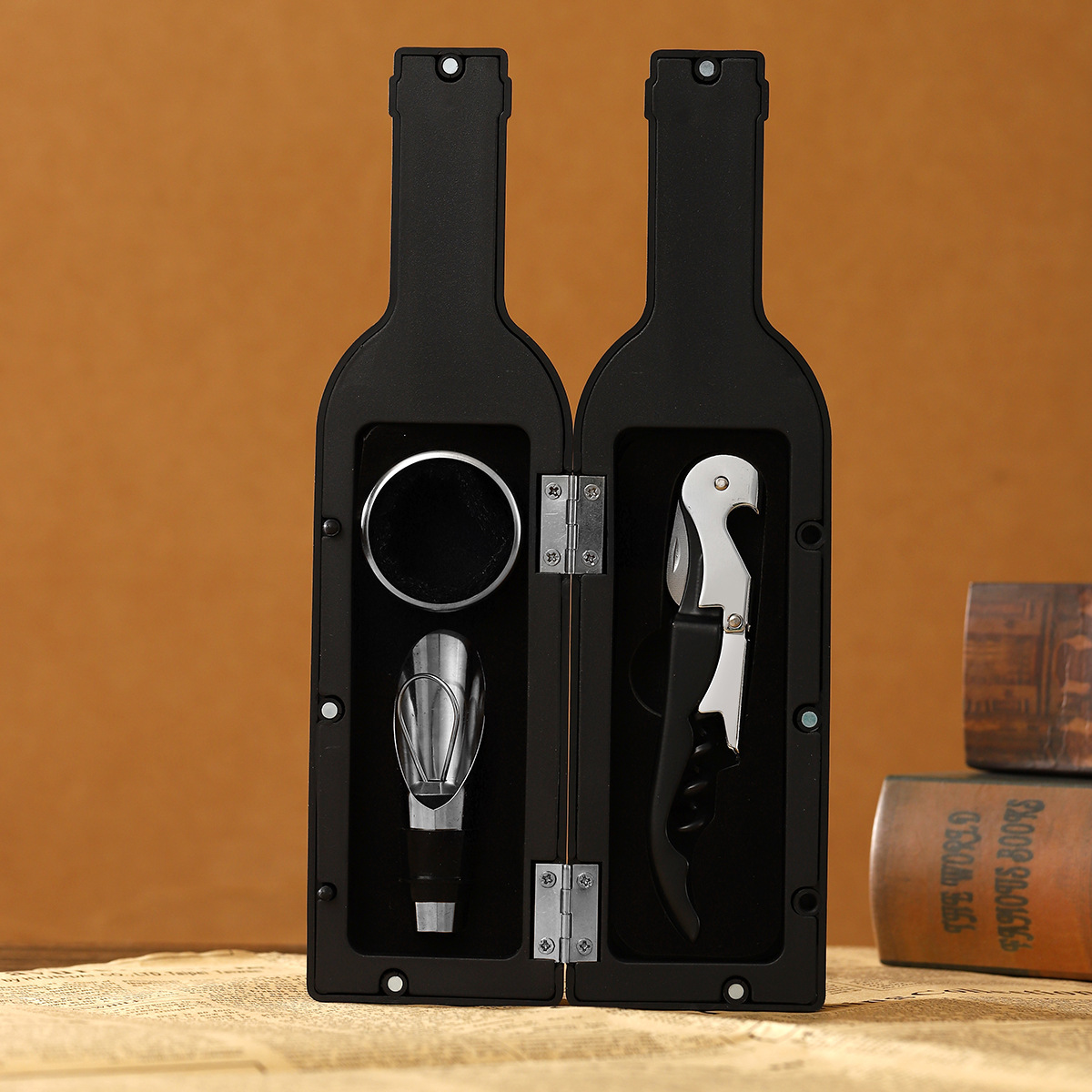 Personalized Monogram Wine Bottle Accessories Gift Set | JNSTool11