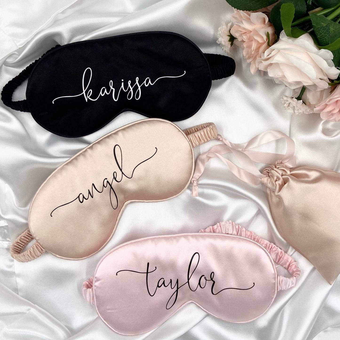 Personalized Name Satin Eye Mask for Comfort & Unique | CWMask02