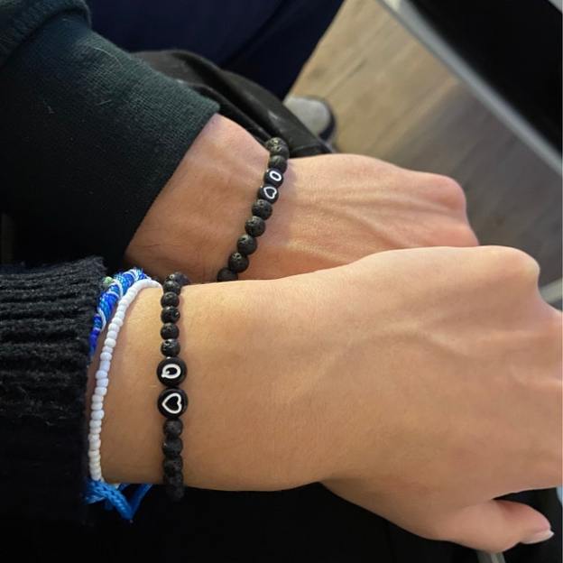 Personalized Name Bracelet with Lava Beads  | JNSDec107