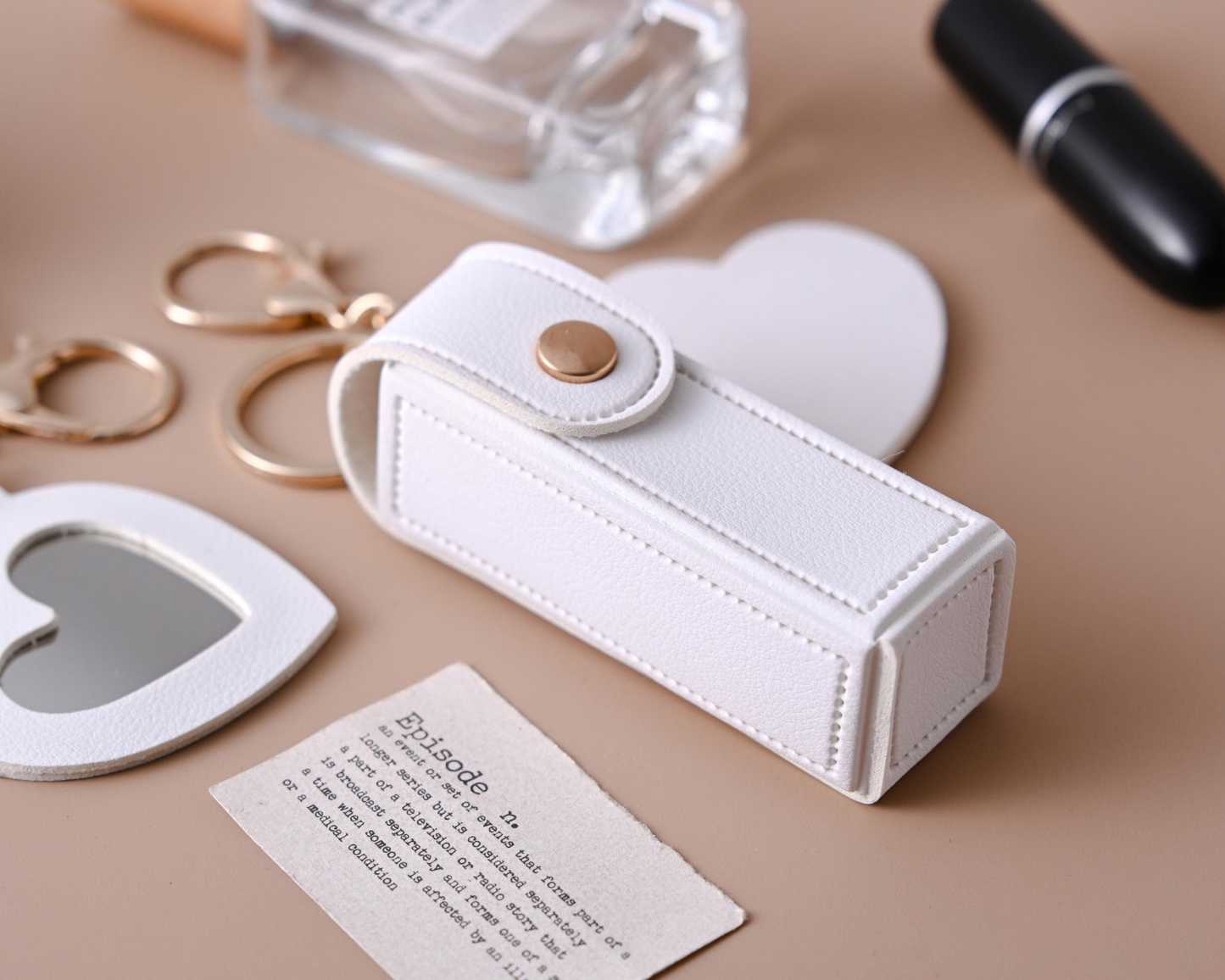 Personalized Lipstick Bag Keychain with Mirror for Unique & Love | JNSBag101