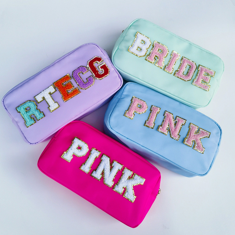 Personalized Varsity Letter Makeup Bag