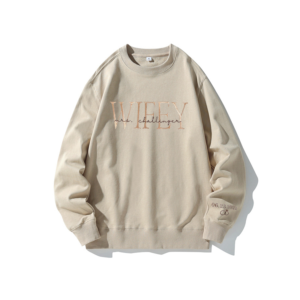 Personalized Embroidered Wife/Hubby Sweatshirt for Unique & Love | JNSCloth42