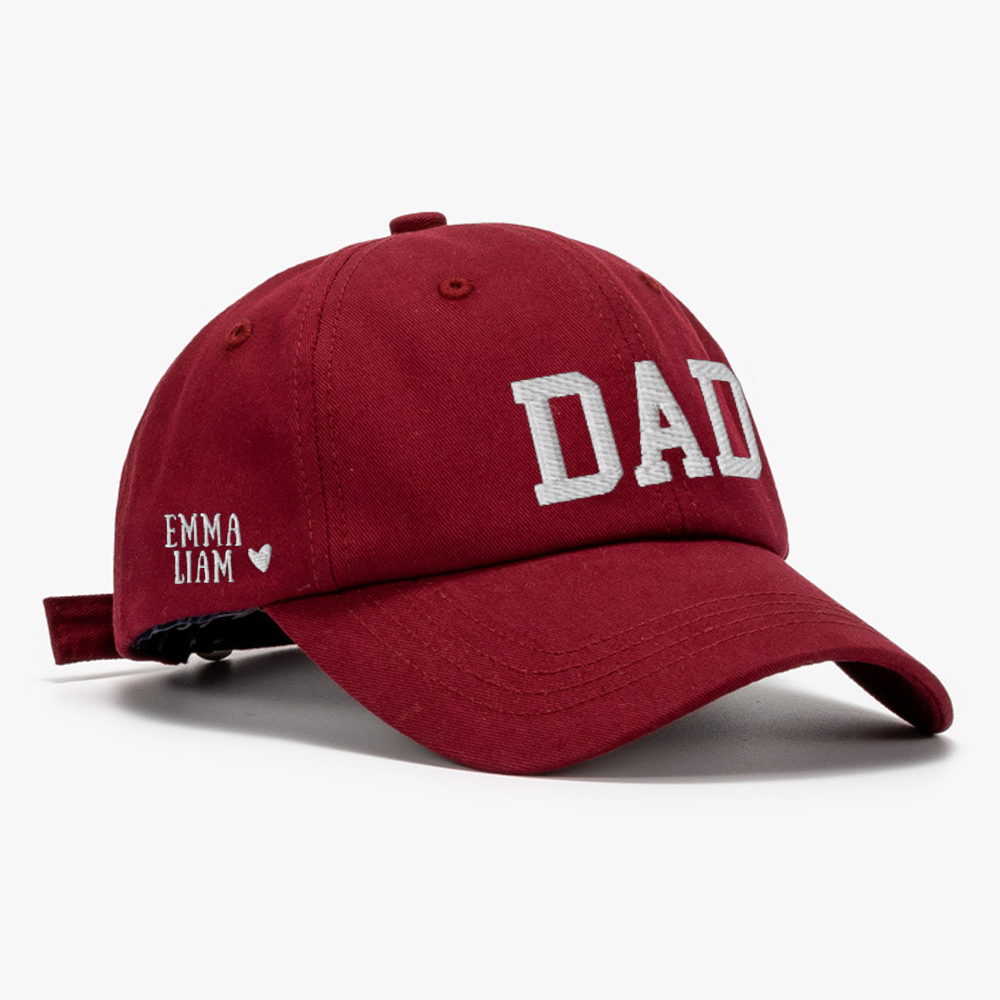 Personalized Embroidered DAD Hat with Kids Names for Unique & Love | JNSHat10