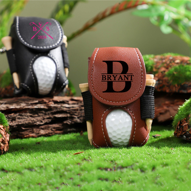 Personalized Monogram Golf Ball Leather Bag | JNSBag60