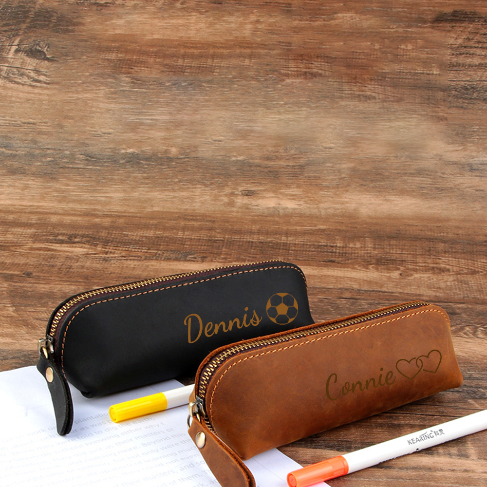Personalized Name Leather Pencil Case for Unique & Love | JNSBag98