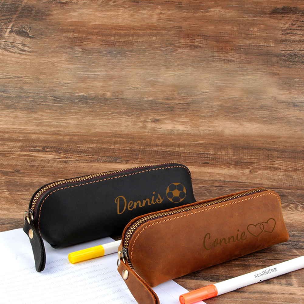 Personalized Name Leather Pencil Case for Unique & Love | JNSBag98