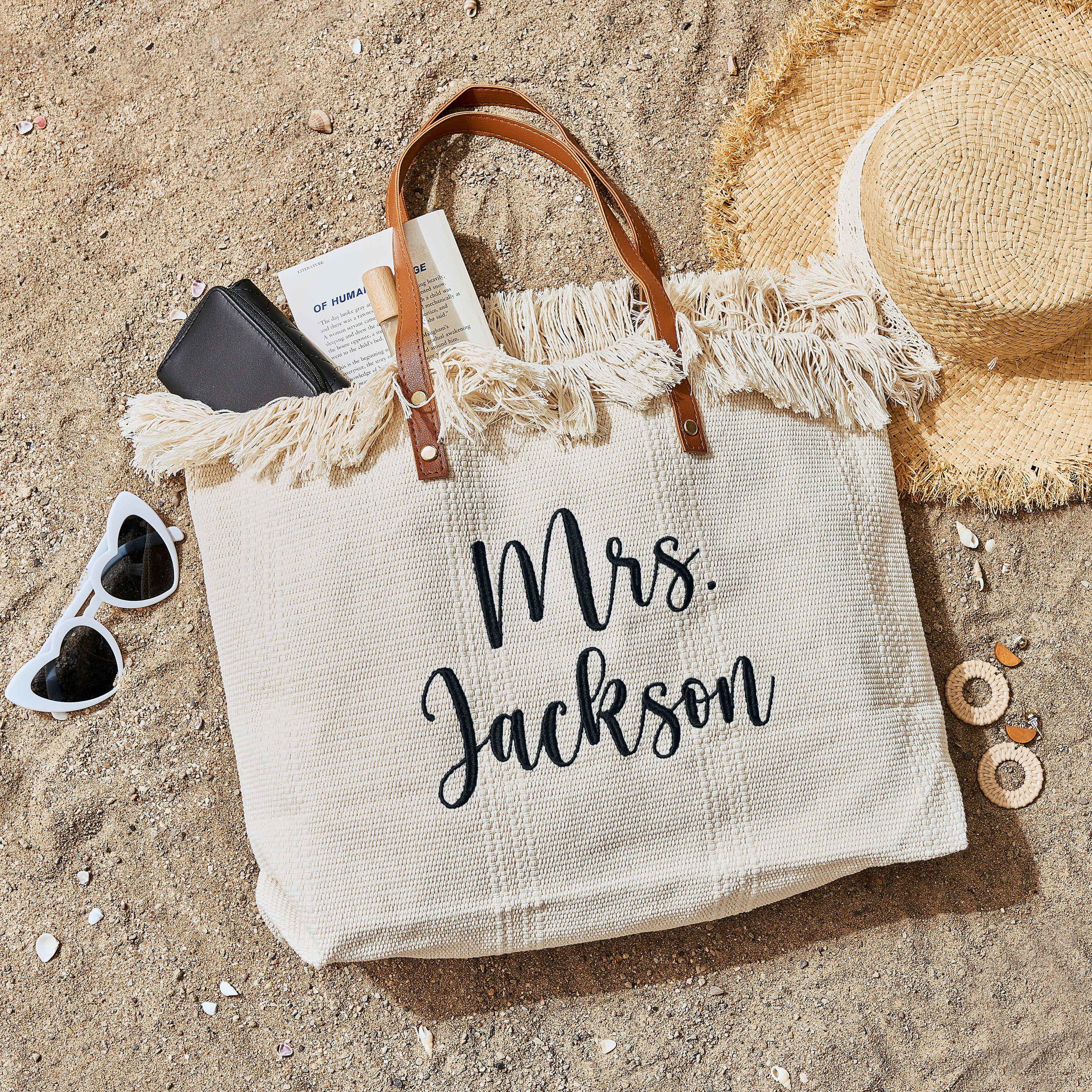 Personalized Name Embroidered Bridesmaid Proposal Canvas Bags | JNSBag80