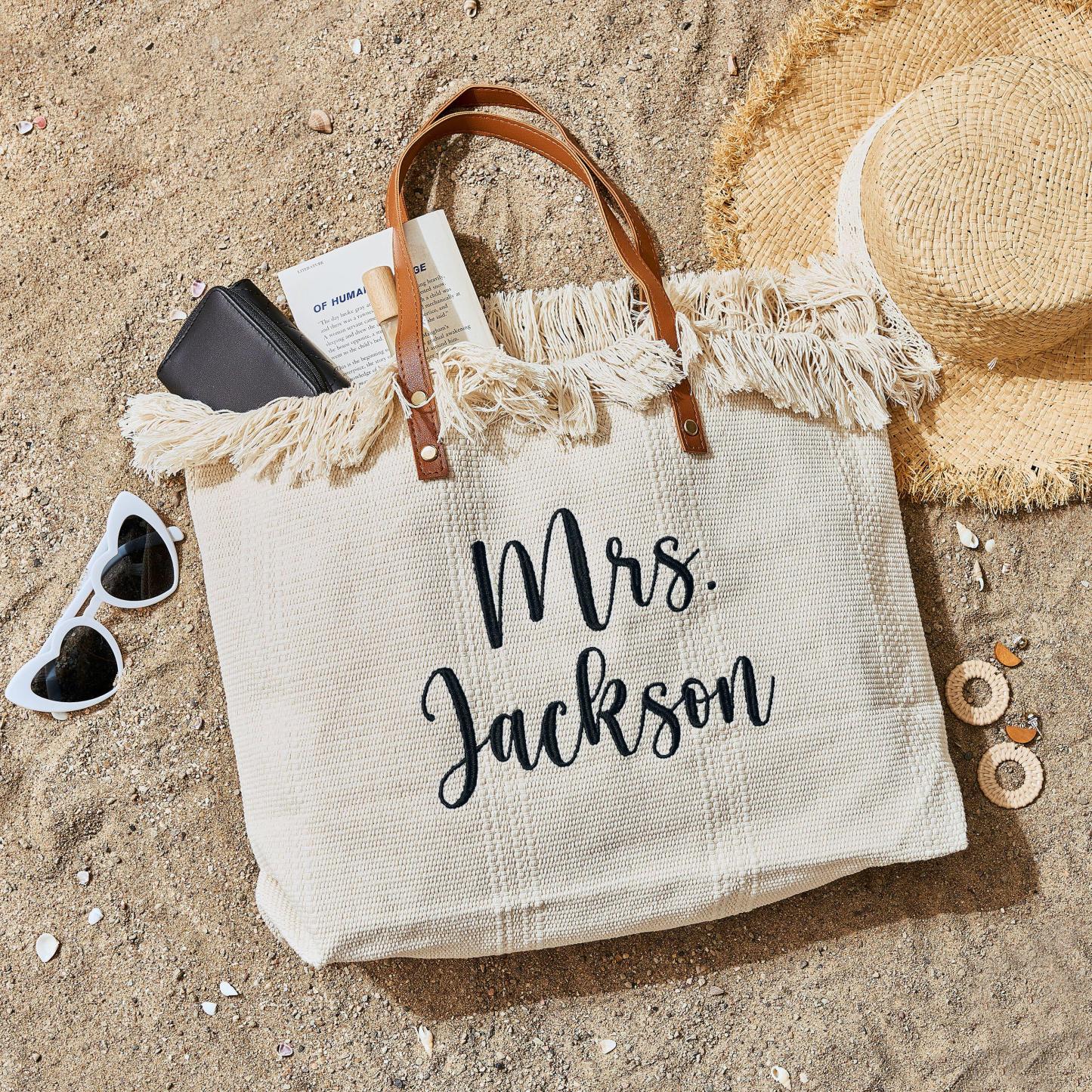 Personalized Name Embroidered Bridesmaid Proposal Canvas Bags | JNSBag80