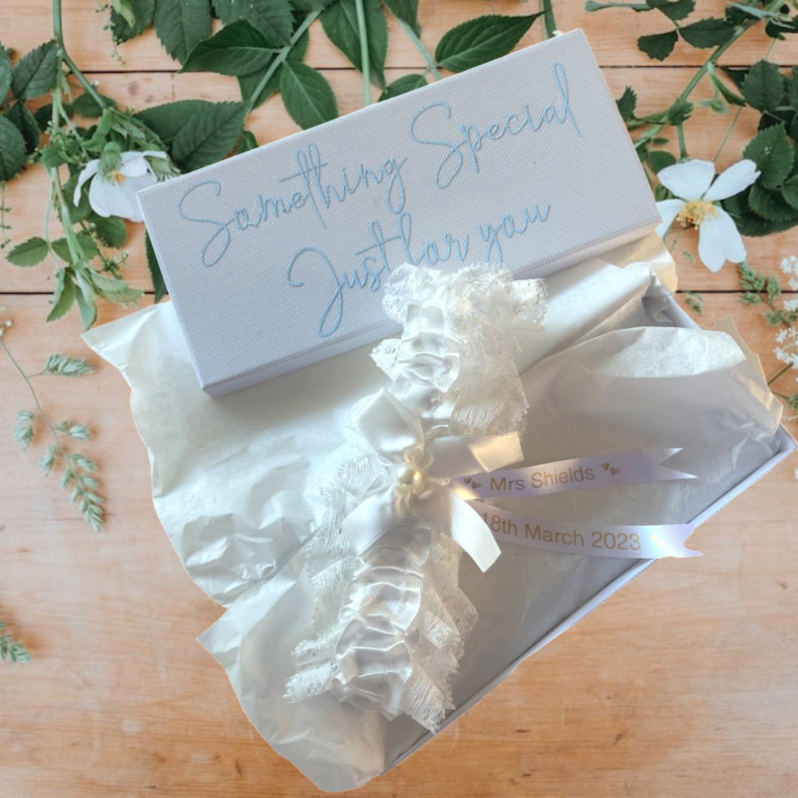 Personalized Sash Lace Garter with Name & Date for Unique & Love | JNSCloth14