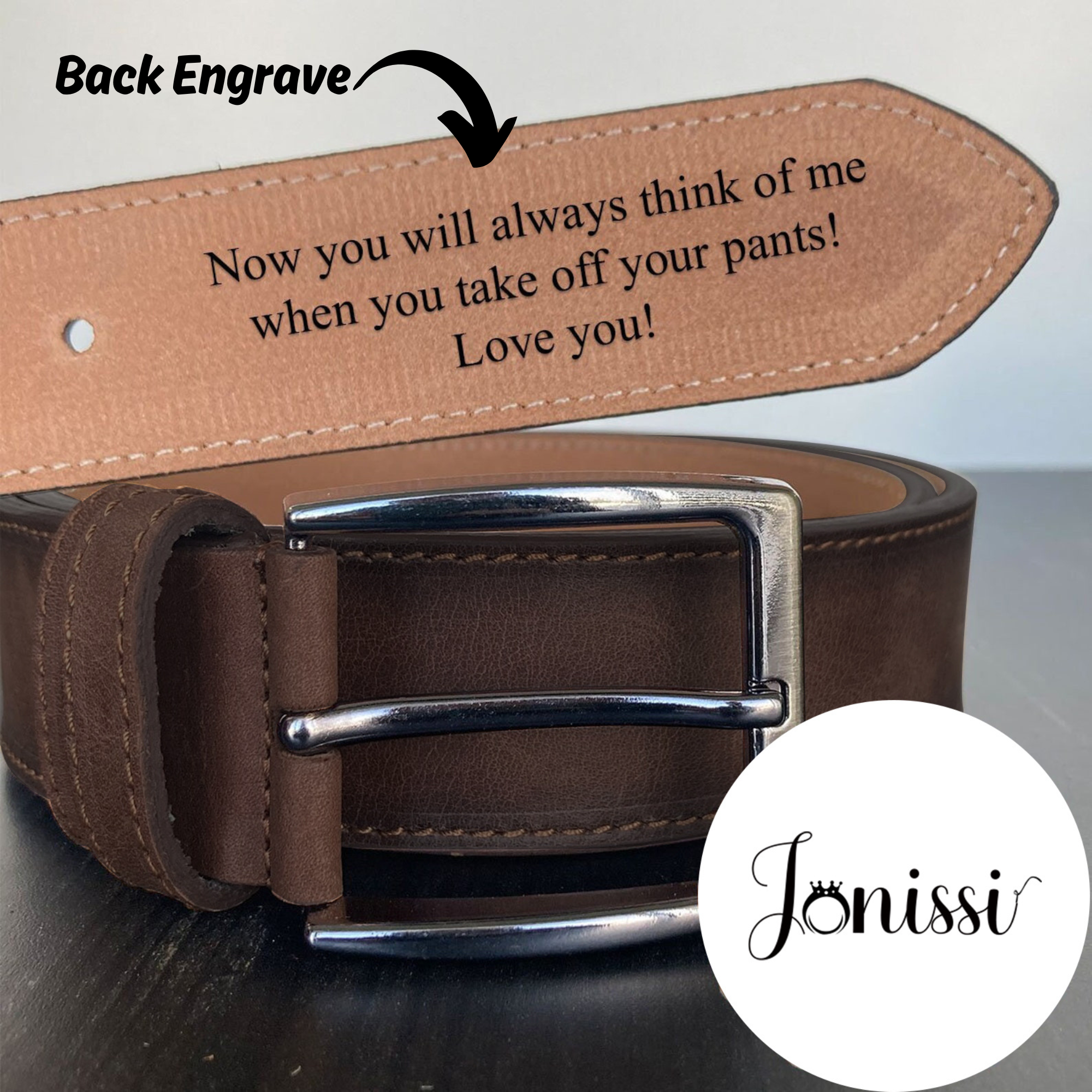 Personalized Handmade Engraved Genuine Leather Belt for Men | JNSCloth18