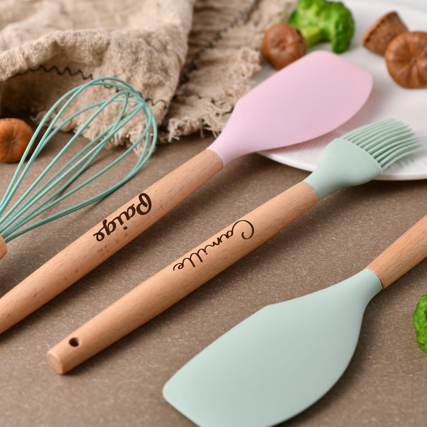 Personalized Name Engraving Silicone Kitchen Utensils 3-Piece Set for Unique & Love | JNSTool13
