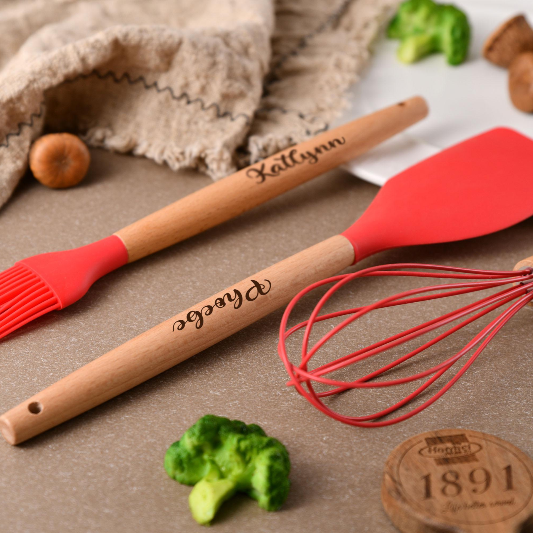 Personalized Name Engraving Silicone Kitchen Utensils 3-Piece Set for Unique & Love | JNSTool13