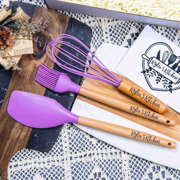 Personalized Silicone Kitchen Utensils 3-Piece Set for Unique & Love | JNSTool13