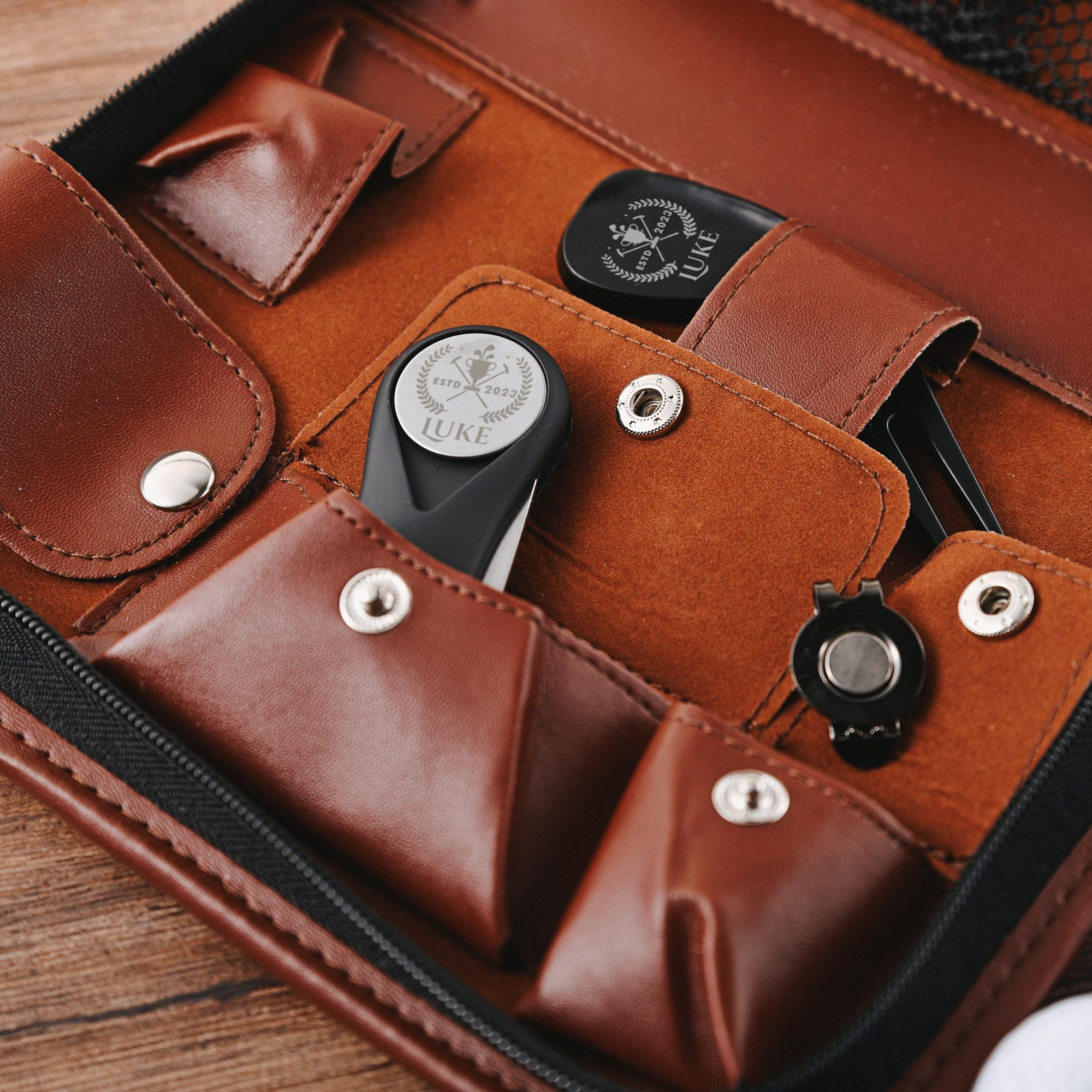 Personalized Leather Monogram Multifunctional Golf Bag | JNSBag74