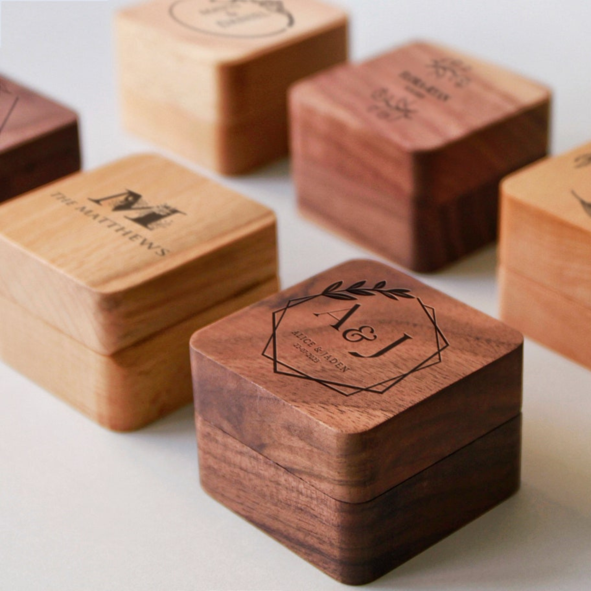 Personalized Wooden Ring Box for Unique & Love | JNSDec23